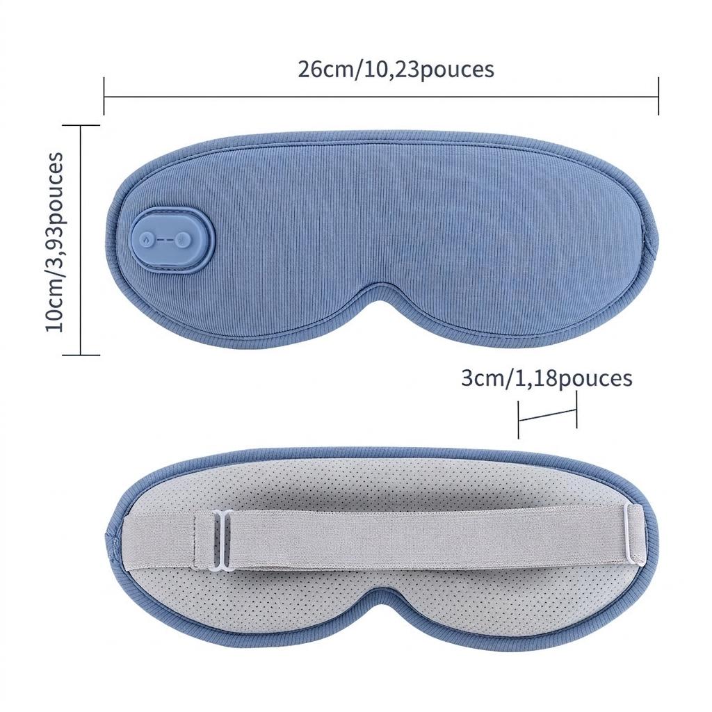 Masque pour les yeux chauffant 3D avec massage par vibrations et aide au sommeil