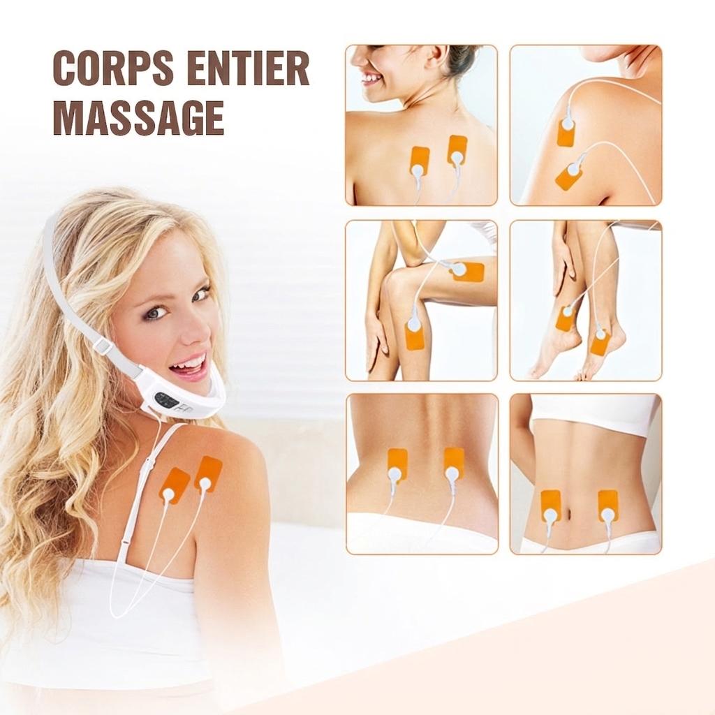 Appareil de massage liftant le visage en V - Thérapie EMS et lumière LED