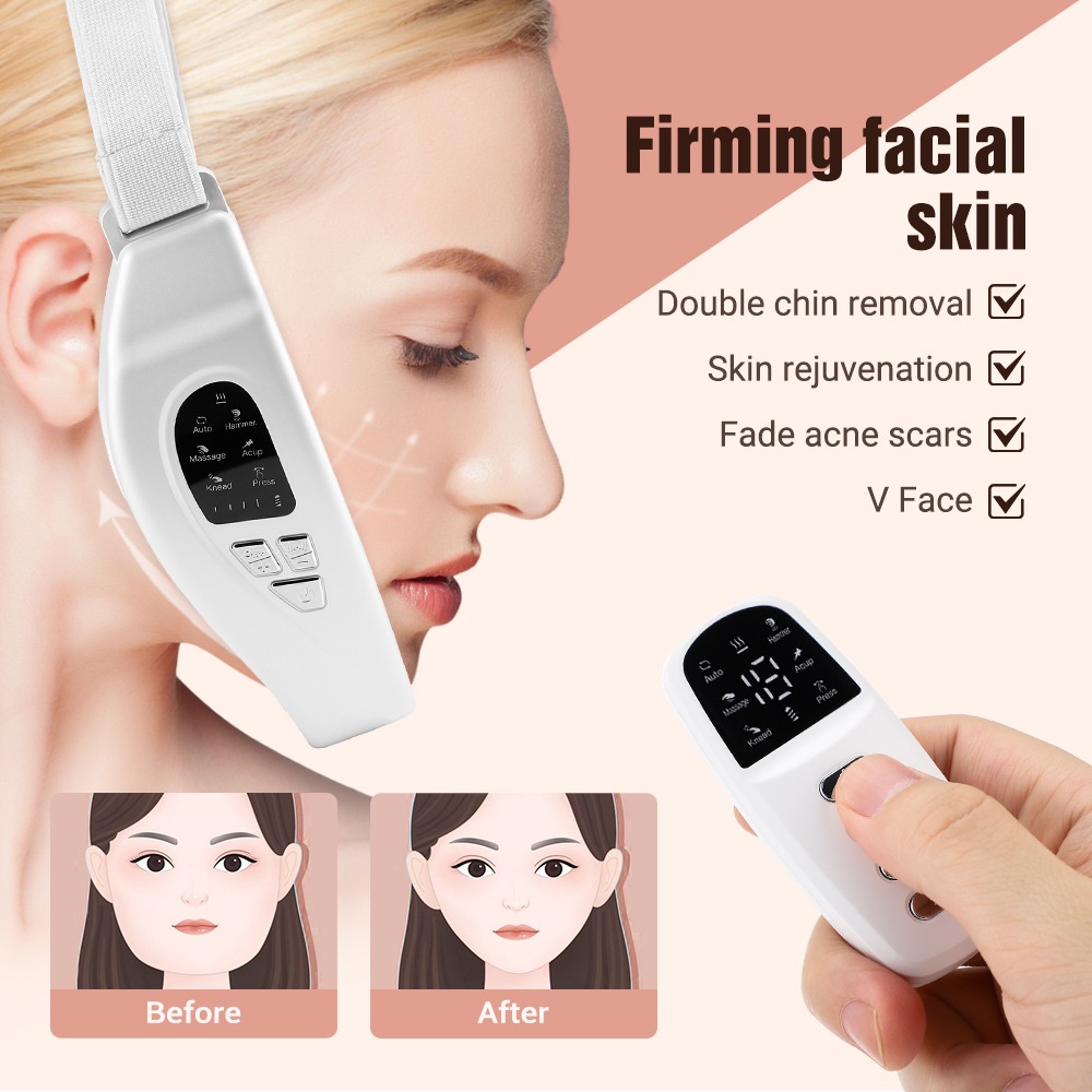V-vormig gezichtsliftend massageapparaat - EMS & LED-lichttherapie