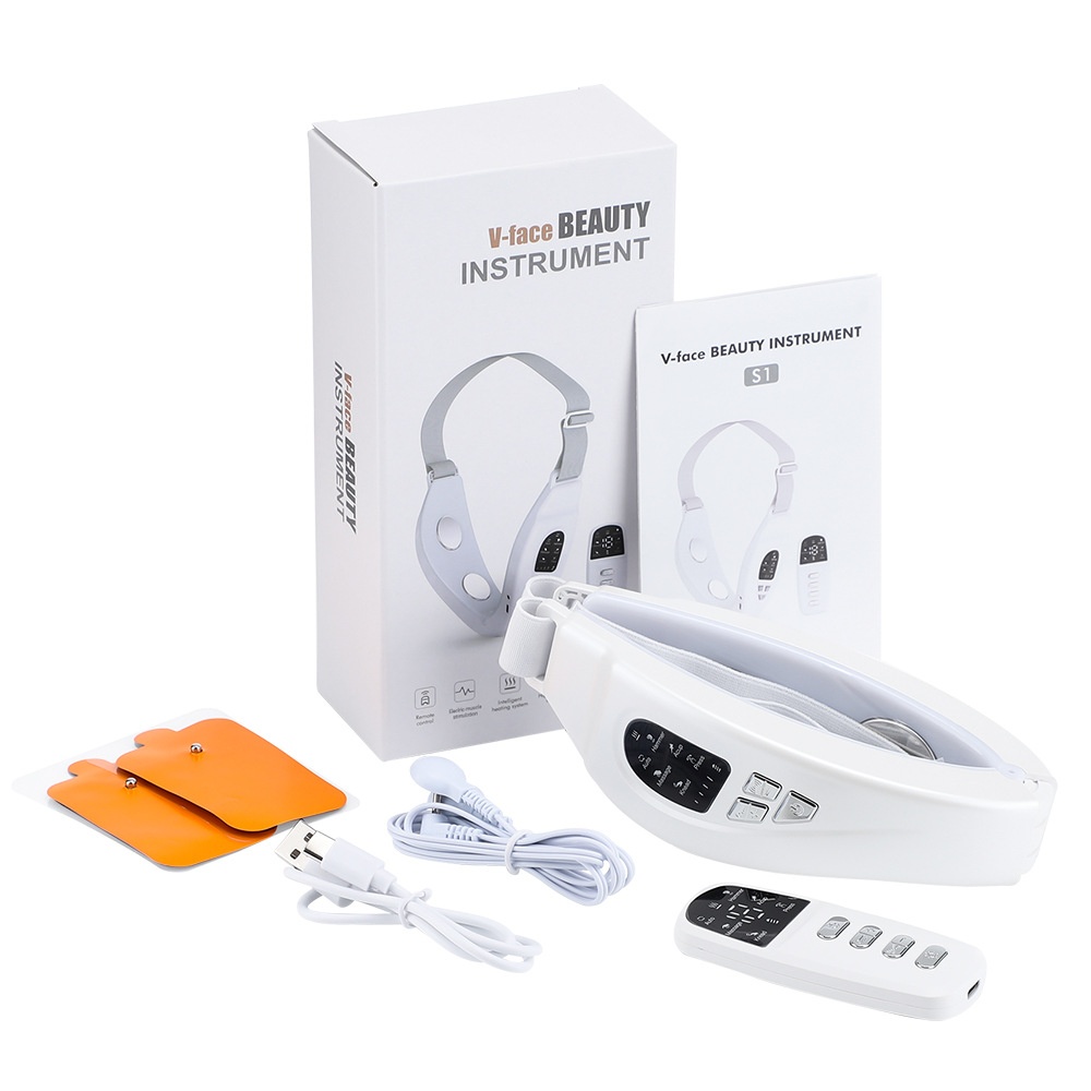 V-vormig gezichtsliftend massageapparaat - EMS & LED-lichttherapie