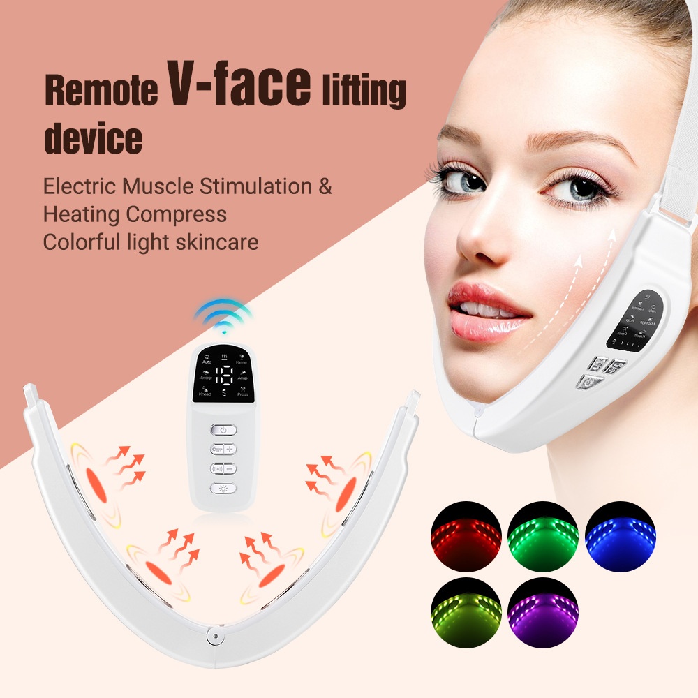 V-vormig gezichtsliftend massageapparaat - EMS & LED-lichttherapie