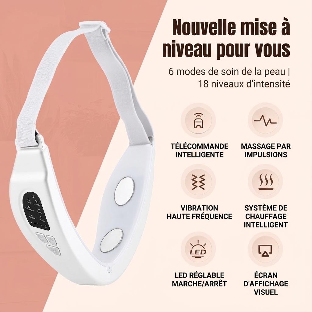 Appareil de massage liftant le visage en V - Thérapie EMS et lumière LED