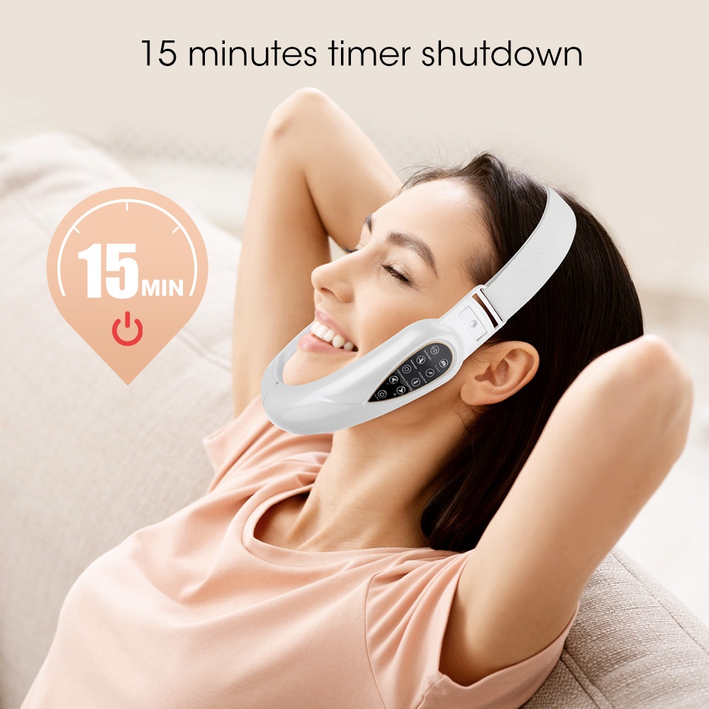 V-vormige gezichtsliftende massager met LED-lichttherapie en EMS