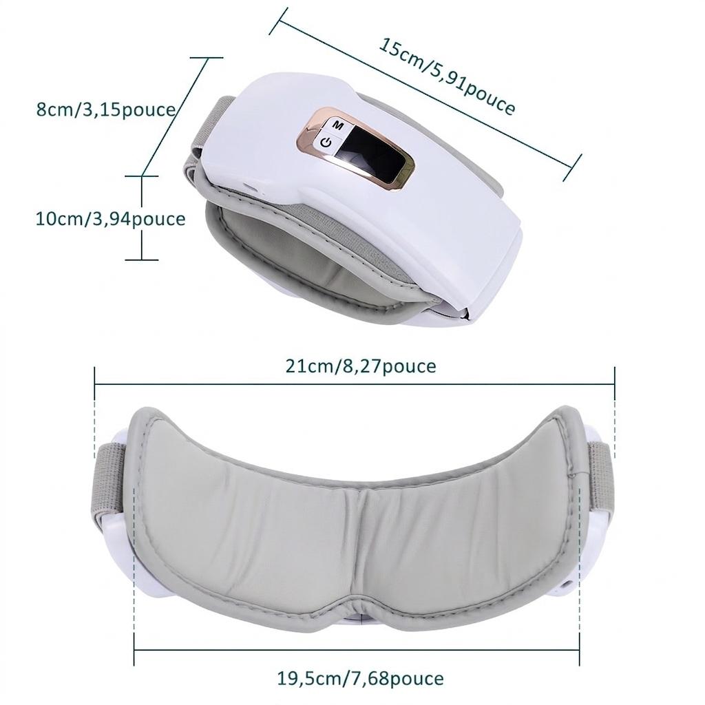 Appareil de massage oculaire intelligent avec compression de chaleur et d'air - Soulagement du stress