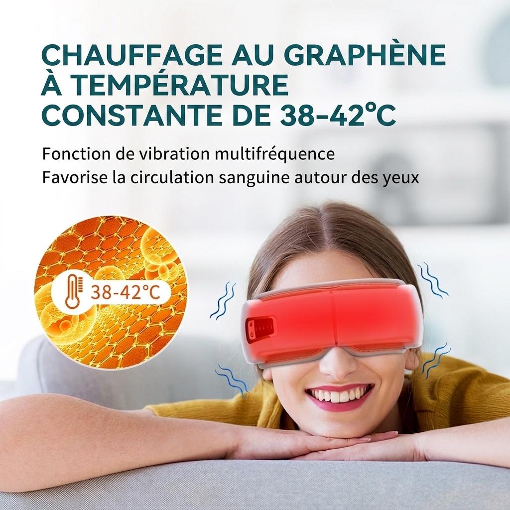 Appareil de massage oculaire intelligent avec compression de chaleur et d'air - Soulagement du stress