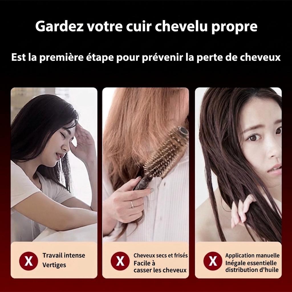 Peigne de massage du cuir chevelu à lumière rouge | Soin capillaire à guidage liquide