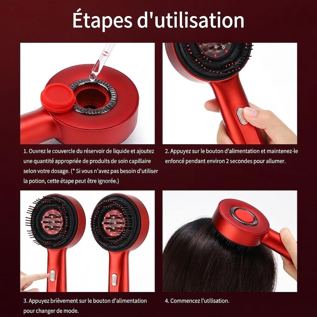 Red Light Scalp Massager Comb | Liquid Guiding Hair Care