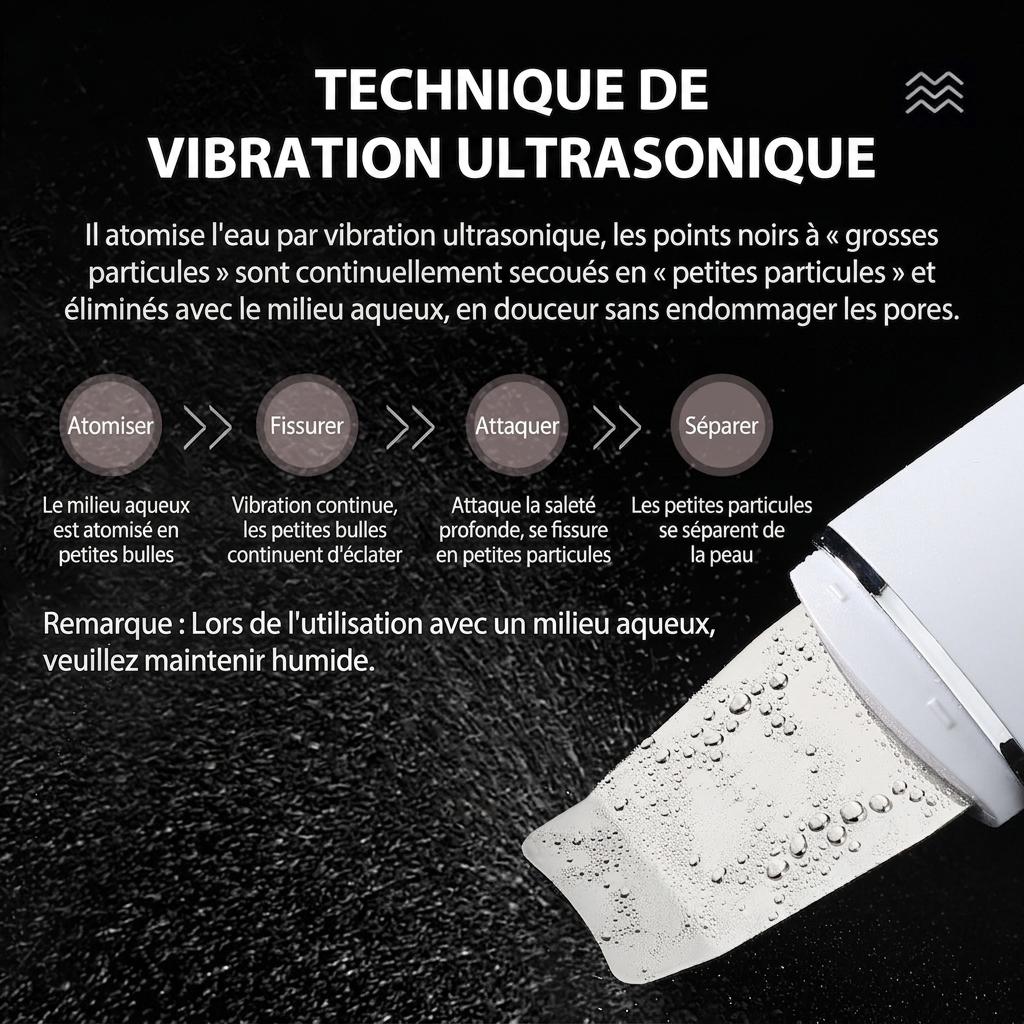 Nettoyeur de peau ultrasonique - Nettoyage et lifting des pores en profondeur