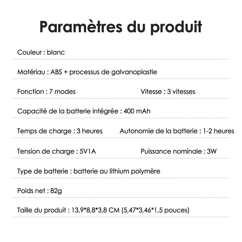 Appareil de massage LED 7 en 1 pour le cou et le visage - Dispositif anti-âge