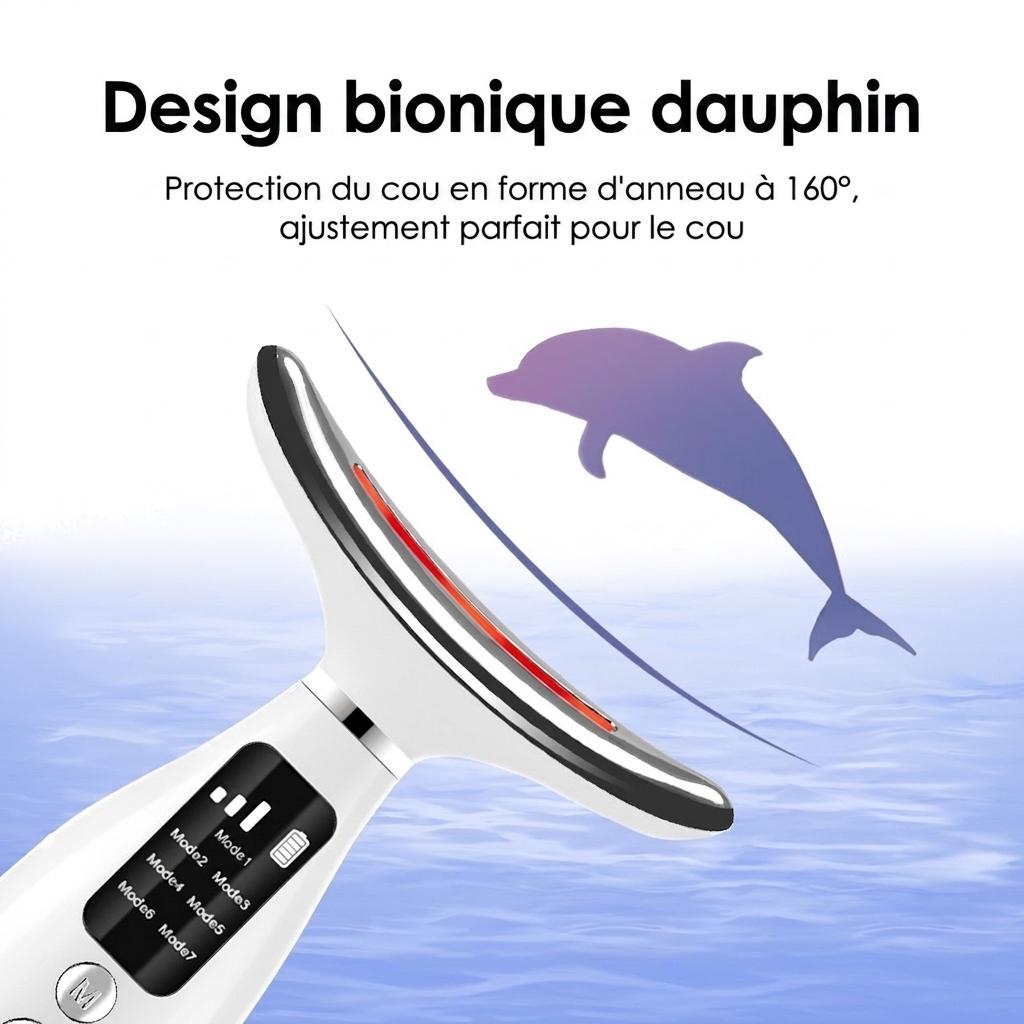 Appareil de massage LED 7 en 1 pour le cou et le visage - Dispositif anti-âge