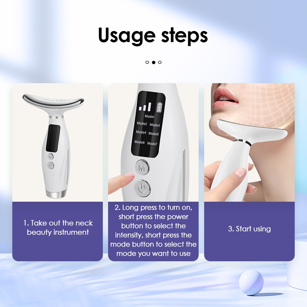 7-in-1 LED Neck & Face Massager - Anti-Aging Device