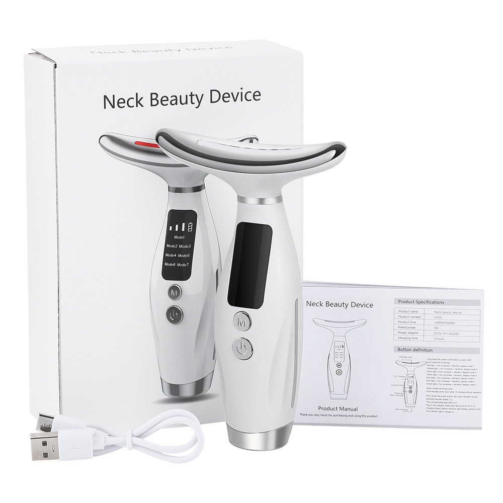 7-in-1 LED Neck & Face Massager - Anti-Aging Device