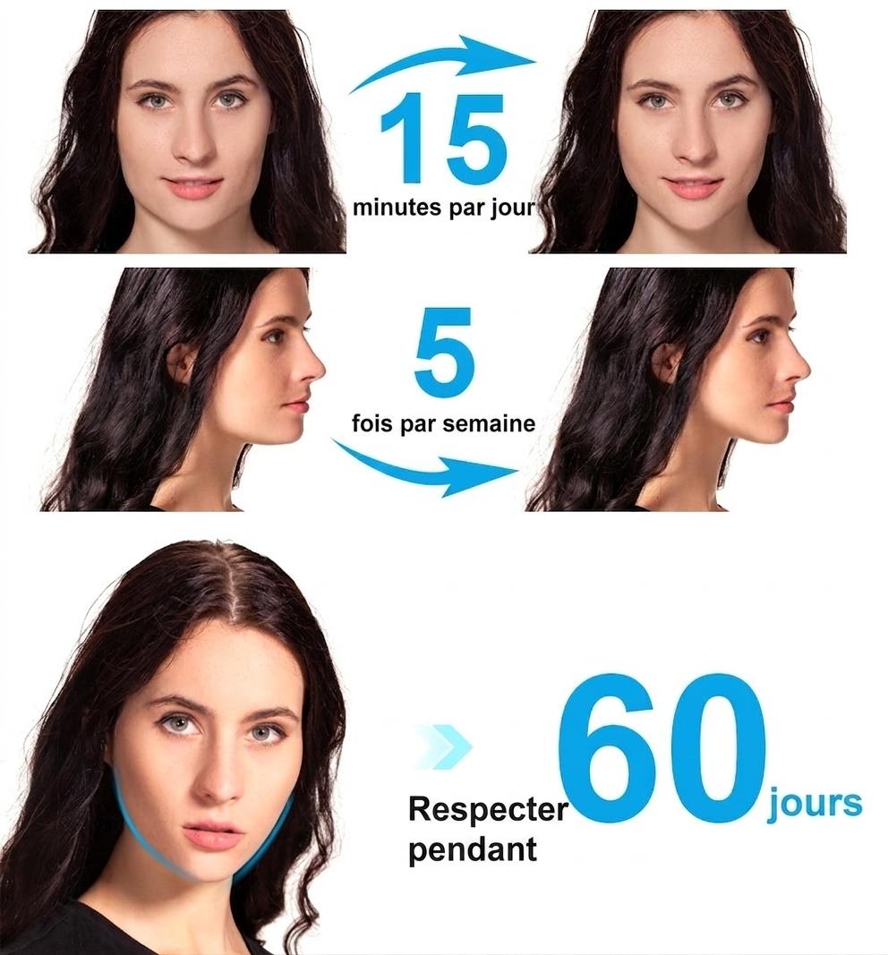 Appareil de massage facial à microcourant V-Face EMS - Dispositif de lifting du menton