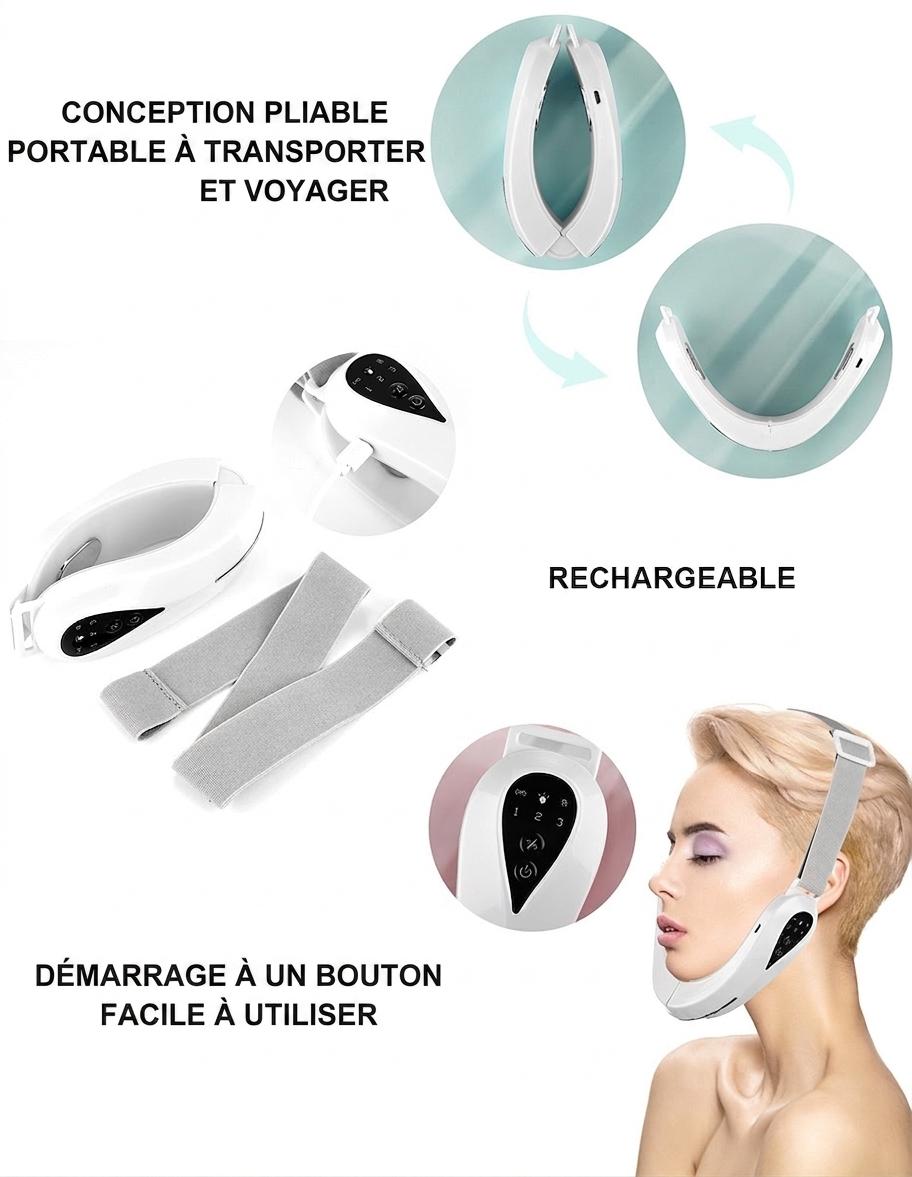 Appareil de massage facial à microcourant V-Face EMS - Dispositif de lifting du menton
