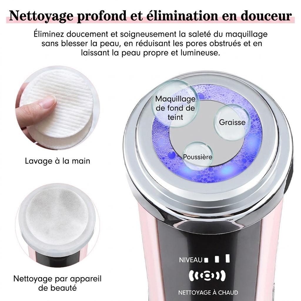 Appareil de nettoyage du visage beauté intelligent : Dispositif de soin de la peau et de fitness