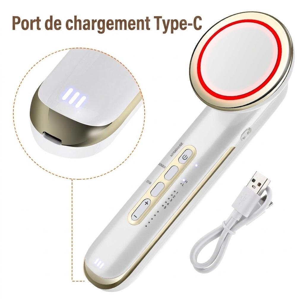 Appareil de remodelage corporel à ultrasons avec EMS et lumière infrarouge