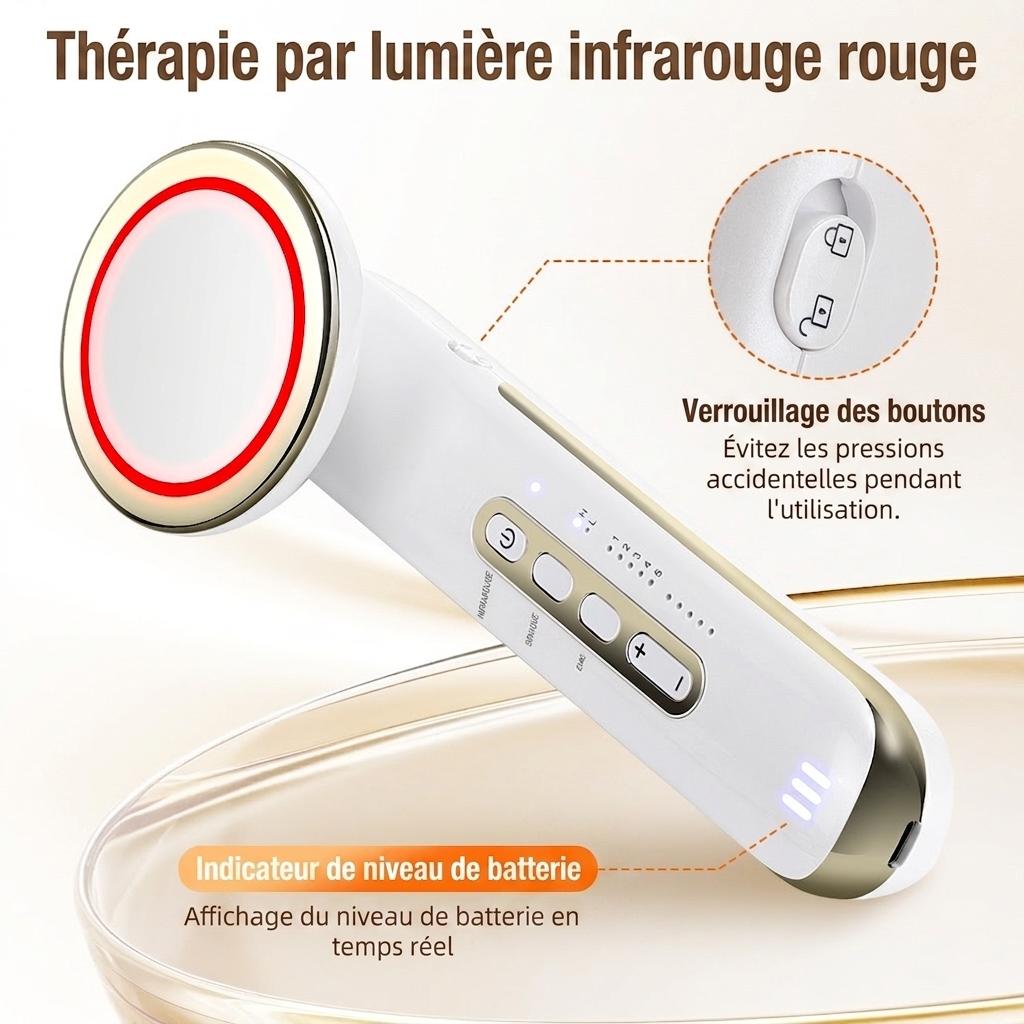 Appareil de remodelage corporel à ultrasons avec EMS et lumière infrarouge
