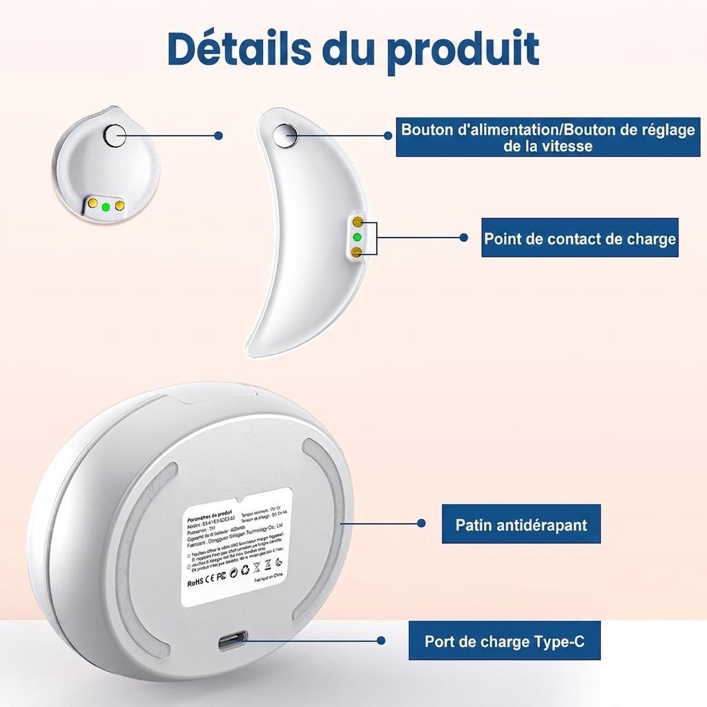Appareil de massage facial et oculaire 2 en 1 par luminothérapie rouge - Dispositif à micro-courant