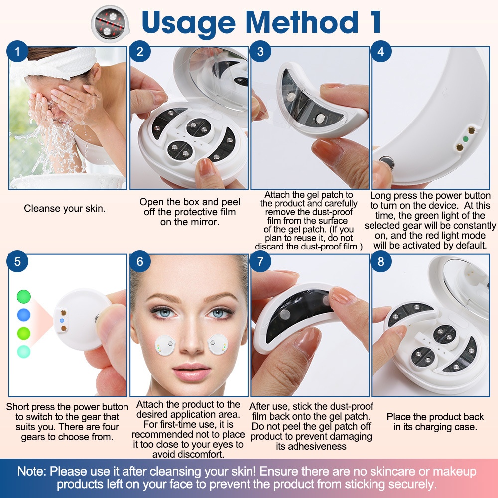 Roodlichttherapie 2-in-1 gezichts- en oogmassageapparaat - Microstroomapparaat
