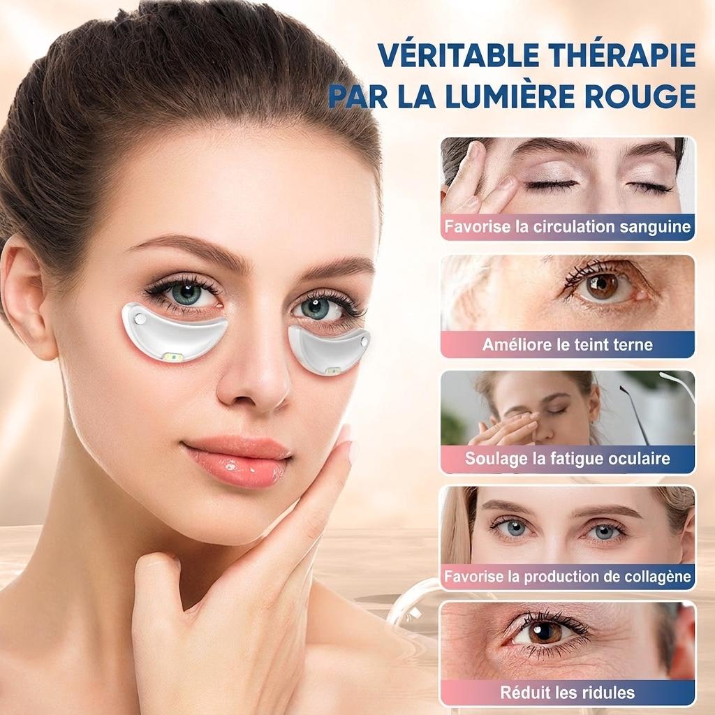 Appareil de massage facial et oculaire 2 en 1 par luminothérapie rouge - Dispositif à micro-courant
