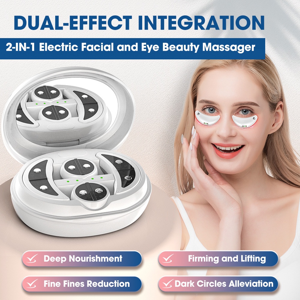 Roodlichttherapie 2-in-1 gezichts- en oogmassageapparaat - Microstroomapparaat