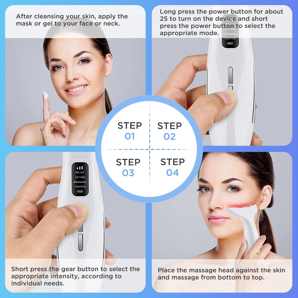 Nek- en gezichtsverzorgingsapparaat - LED-lichttherapiemassager