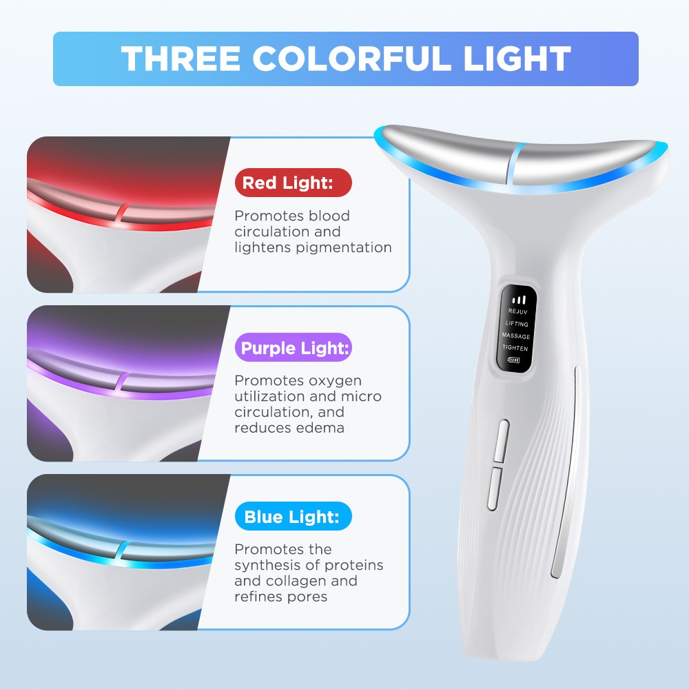 Nek- en gezichtsverzorgingsapparaat - LED-lichttherapiemassager