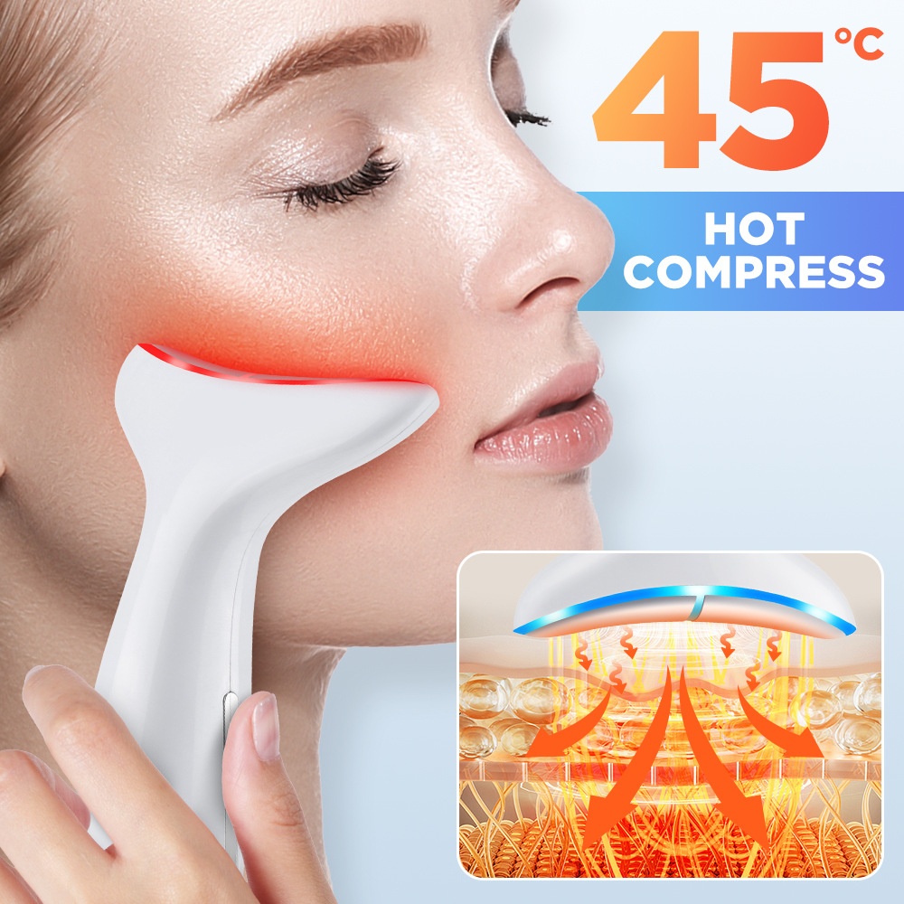 Nek- en gezichtsverzorgingsapparaat - LED-lichttherapiemassager