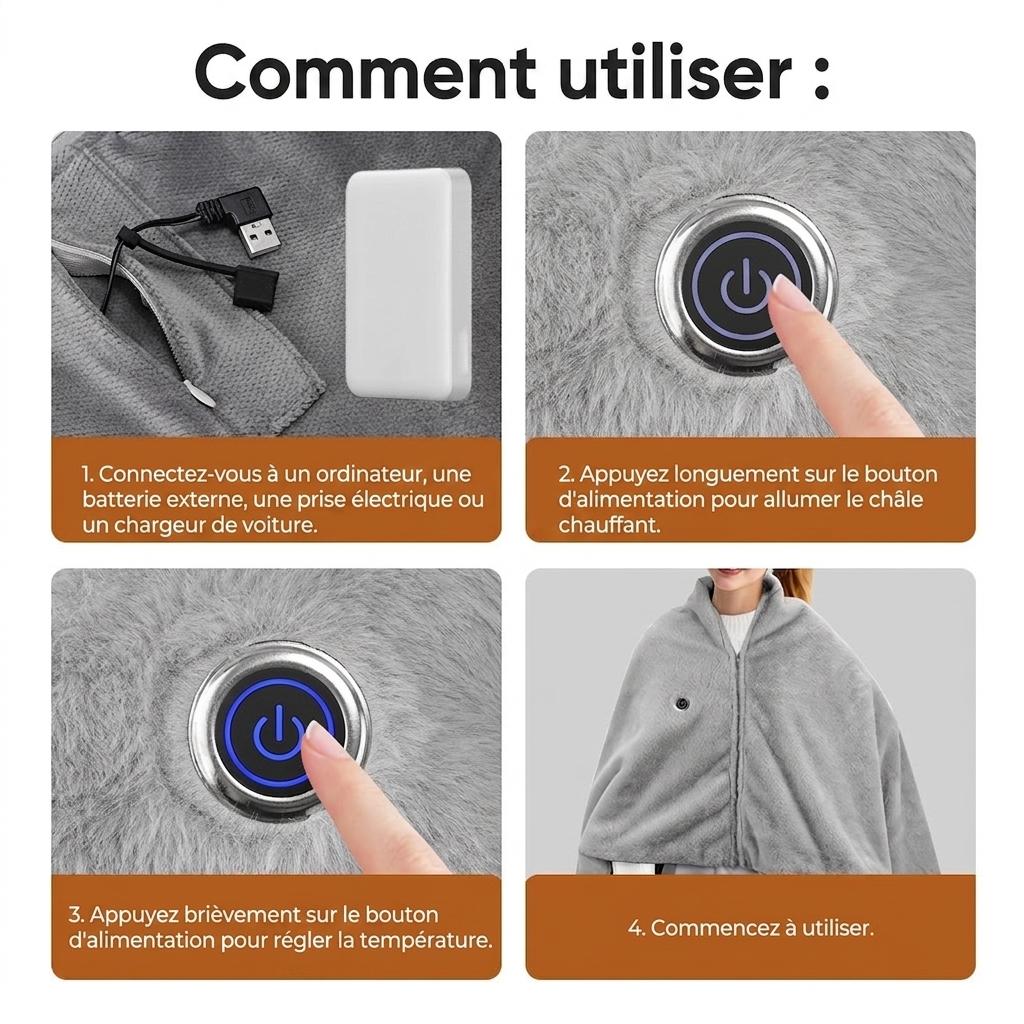 Ceinture de massage chauffante lombaire - 3 modes de chaleur et de vibration