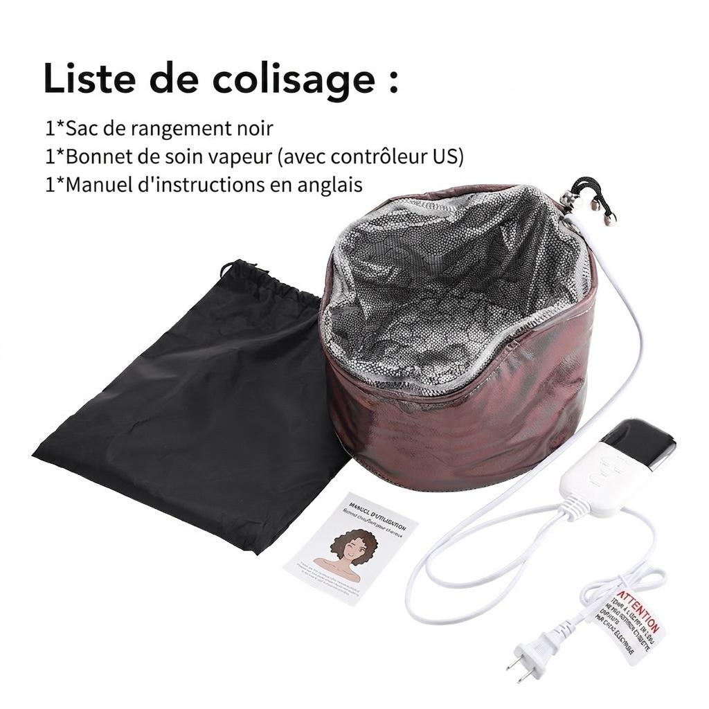 Bonnet vapeur pour soins capillaires en profondeur et traitement thermique