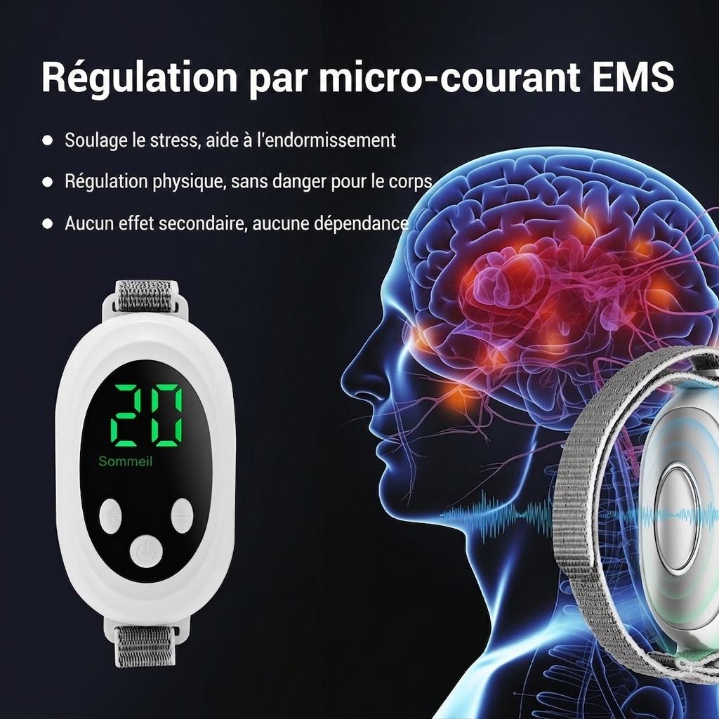 Appareil d'aide au sommeil par microcourant EMS - Masseur anti-stress