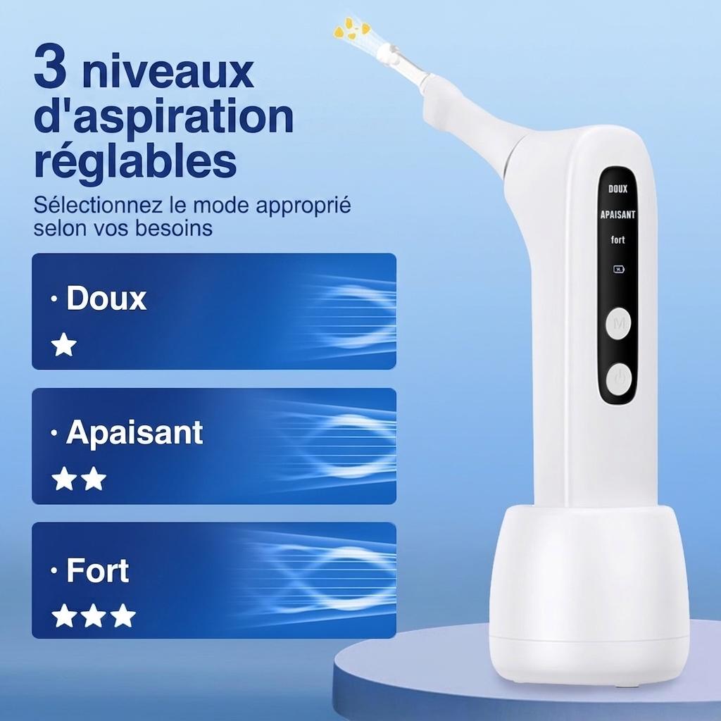 Extracteur de calculs amygdaliens avec lumière LED et aspiration