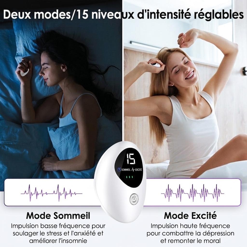 Dispositif d'aide au sommeil | Stimulateur d'impulsions CES pour l'insomnie et le stress
