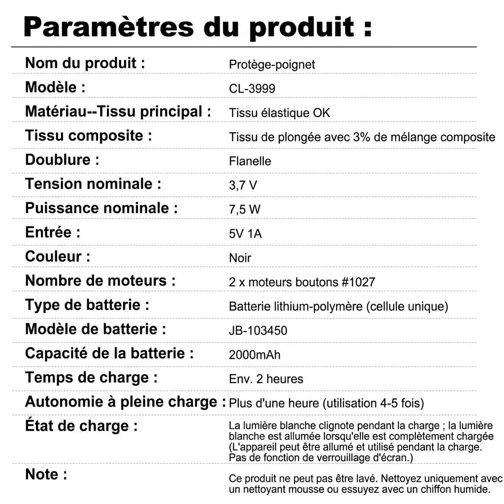 Appareil de massage chauffant pour poignet et attelle - Soulagement de la douleur et thérapie