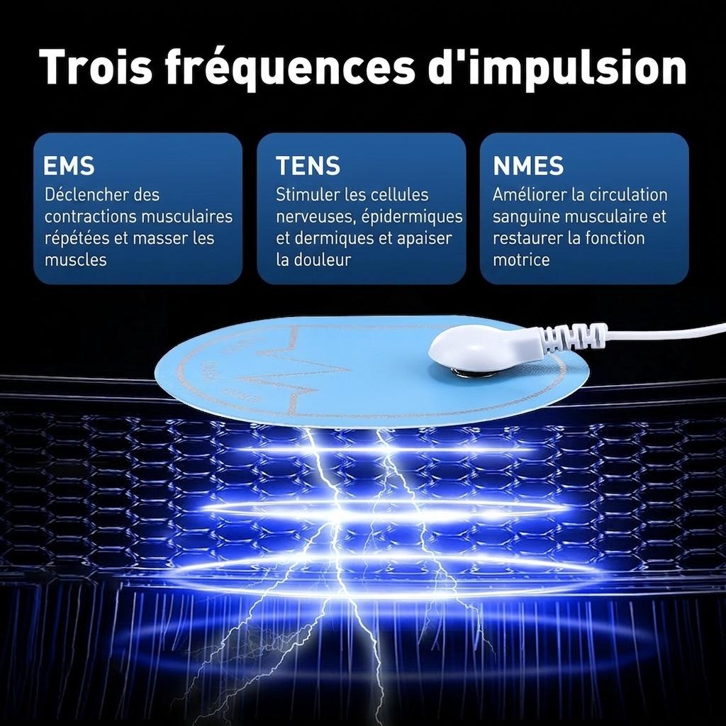 Stimulateur musculaire TENS, EMS et NMES - Appareil de soulagement de la douleur et de massage