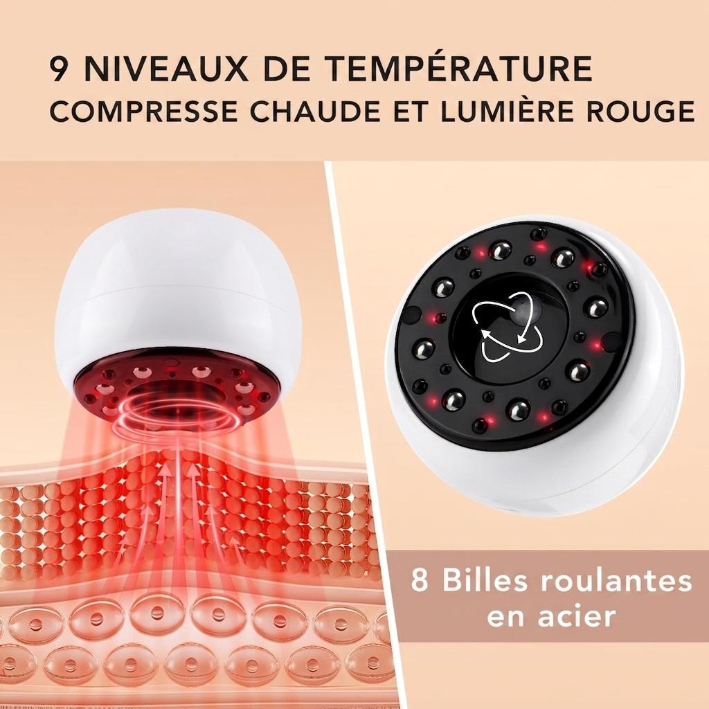 Appareil de ventouses et de Gua Sha intelligent 4 en 1 avec thérapie par la lumière rouge