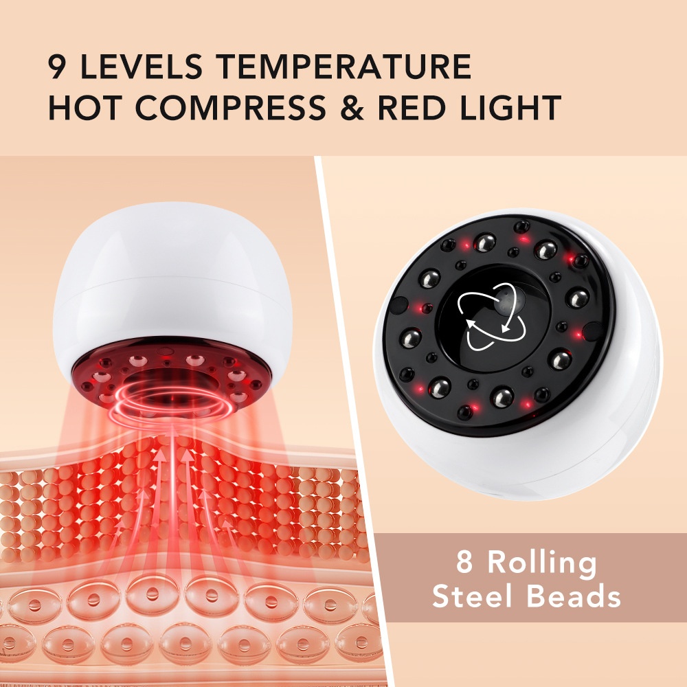 Dispositivo inteligente 4 en 1 para ventosas y guasha con terapia de luz roja.