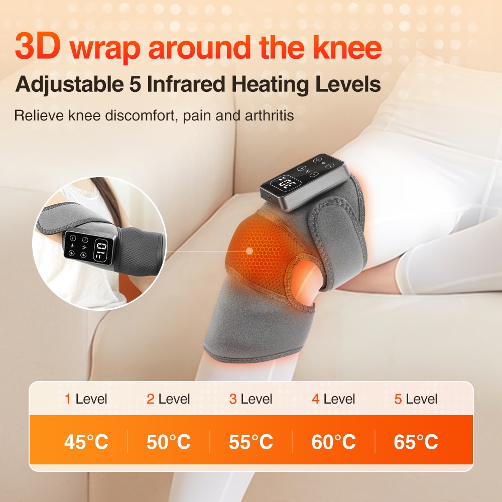 Smart Knee Heating Pad Massager - Cordless & Portable