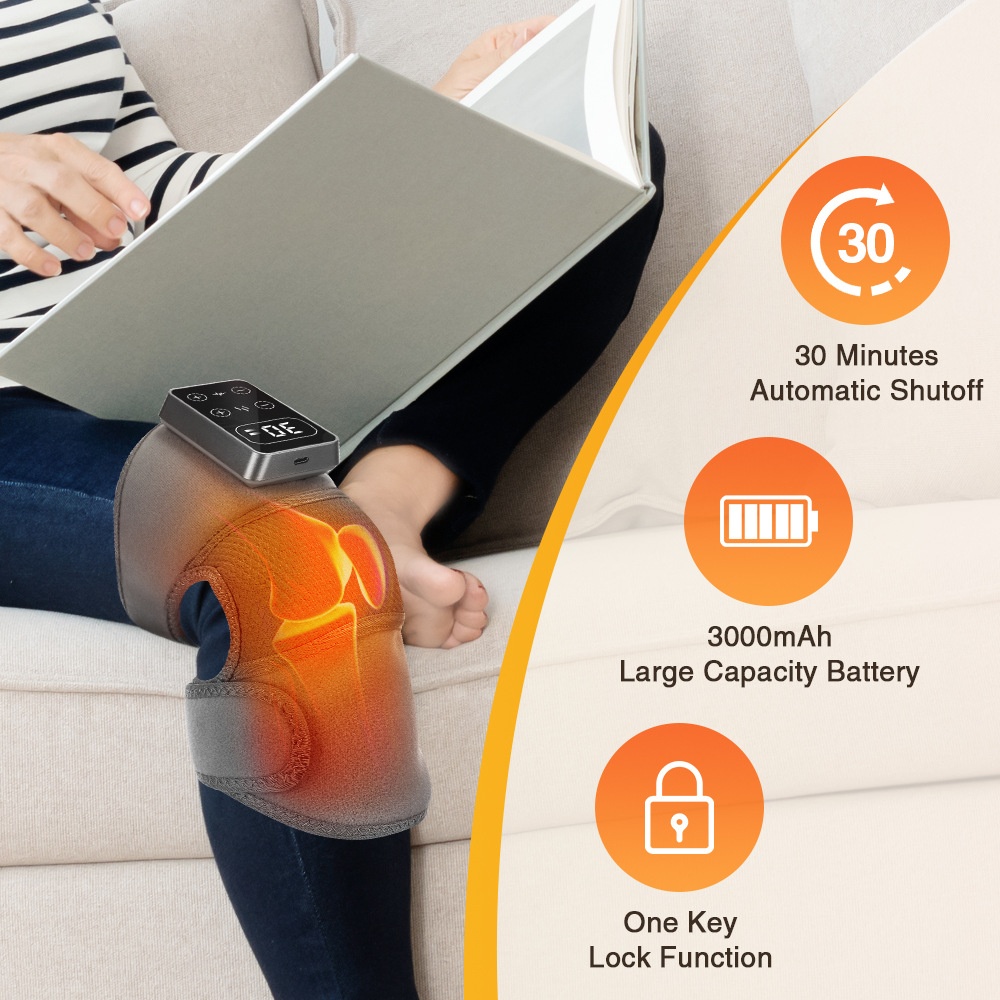 Smart Knee Heating Pad Massager - Cordless & Portable
