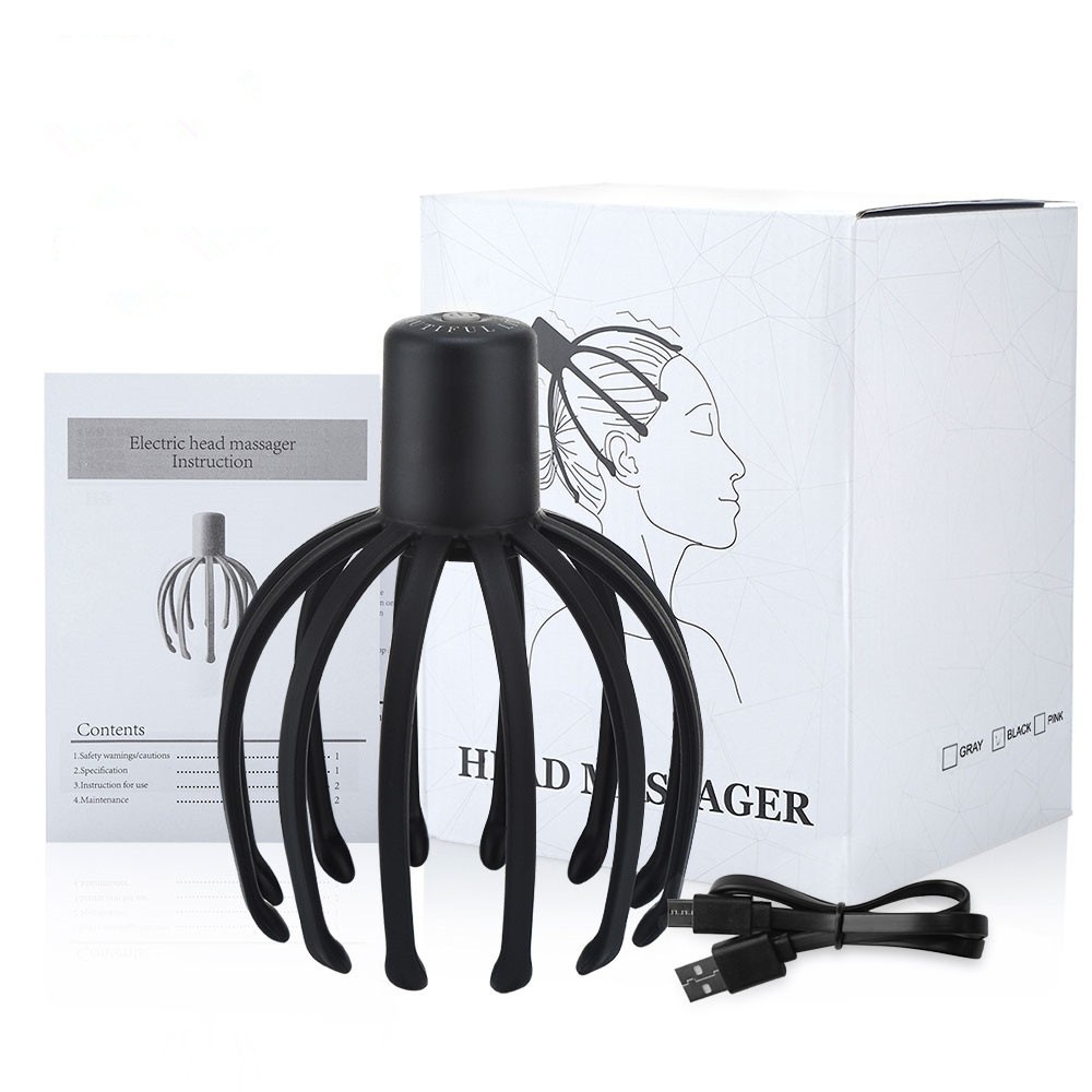 Appareil de massage électrique pour la tête - 12 bras 3D pour une relaxation profonde