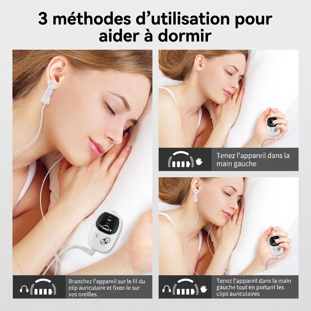 Dispositif d'aide au sommeil par microcourant CES pour soulager l'insomnie