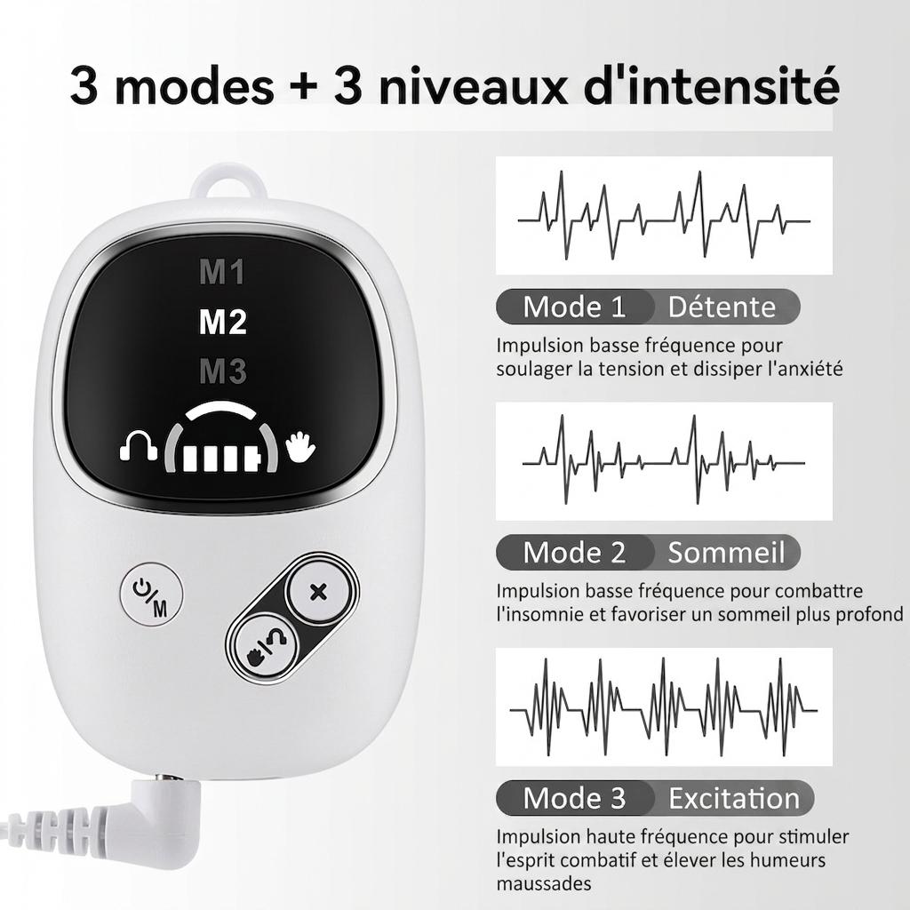 Dispositif d'aide au sommeil par microcourant CES pour soulager l'insomnie