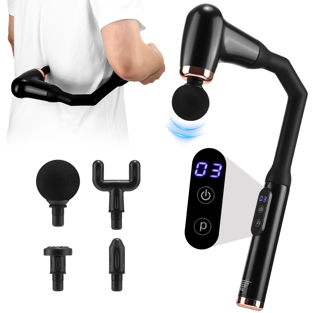 Pistolet de massage à percussion à poignée allongée pour massage en profondeur