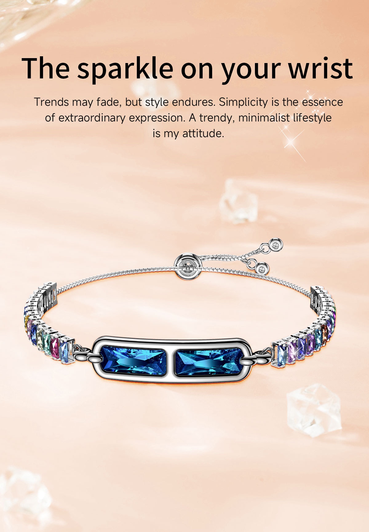 Elegante braccialetto intelligente per il monitoraggio dell'attività fisica e della salute.