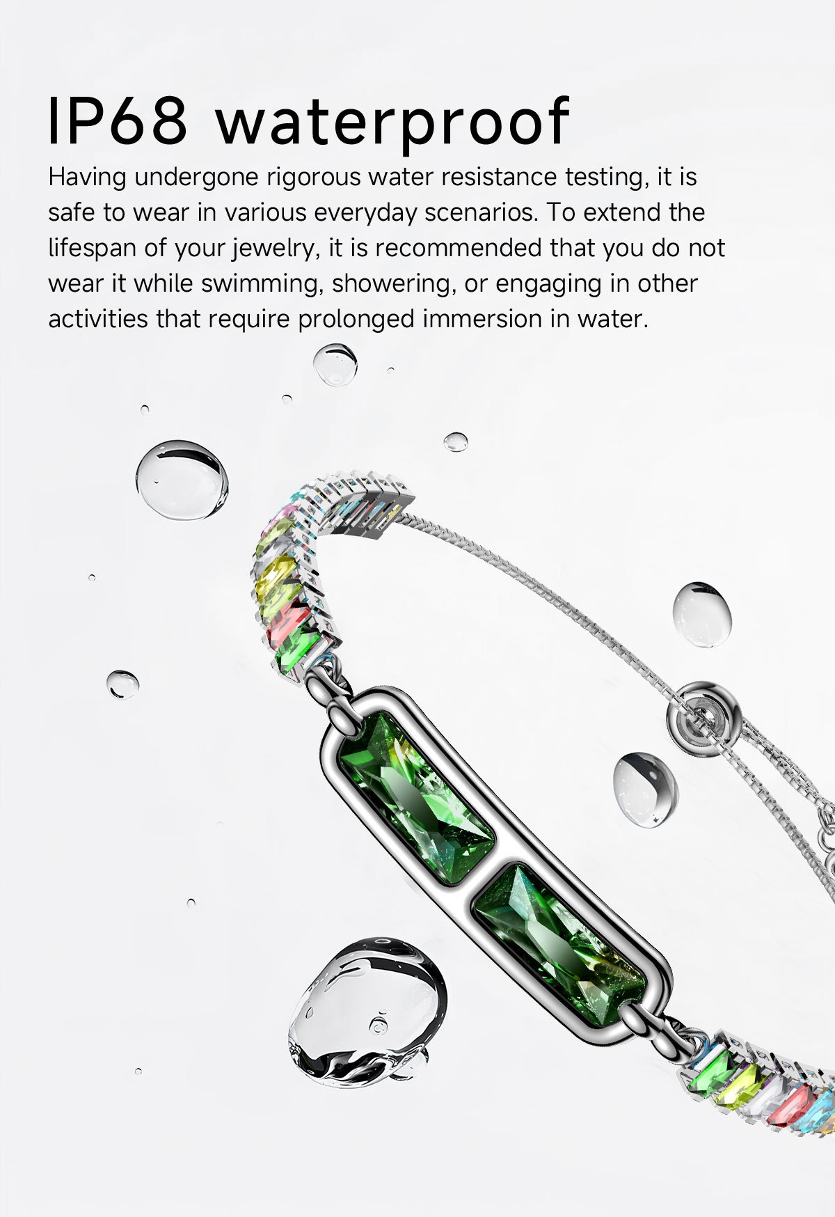 Elegante braccialetto intelligente per il monitoraggio dell'attività fisica e della salute.