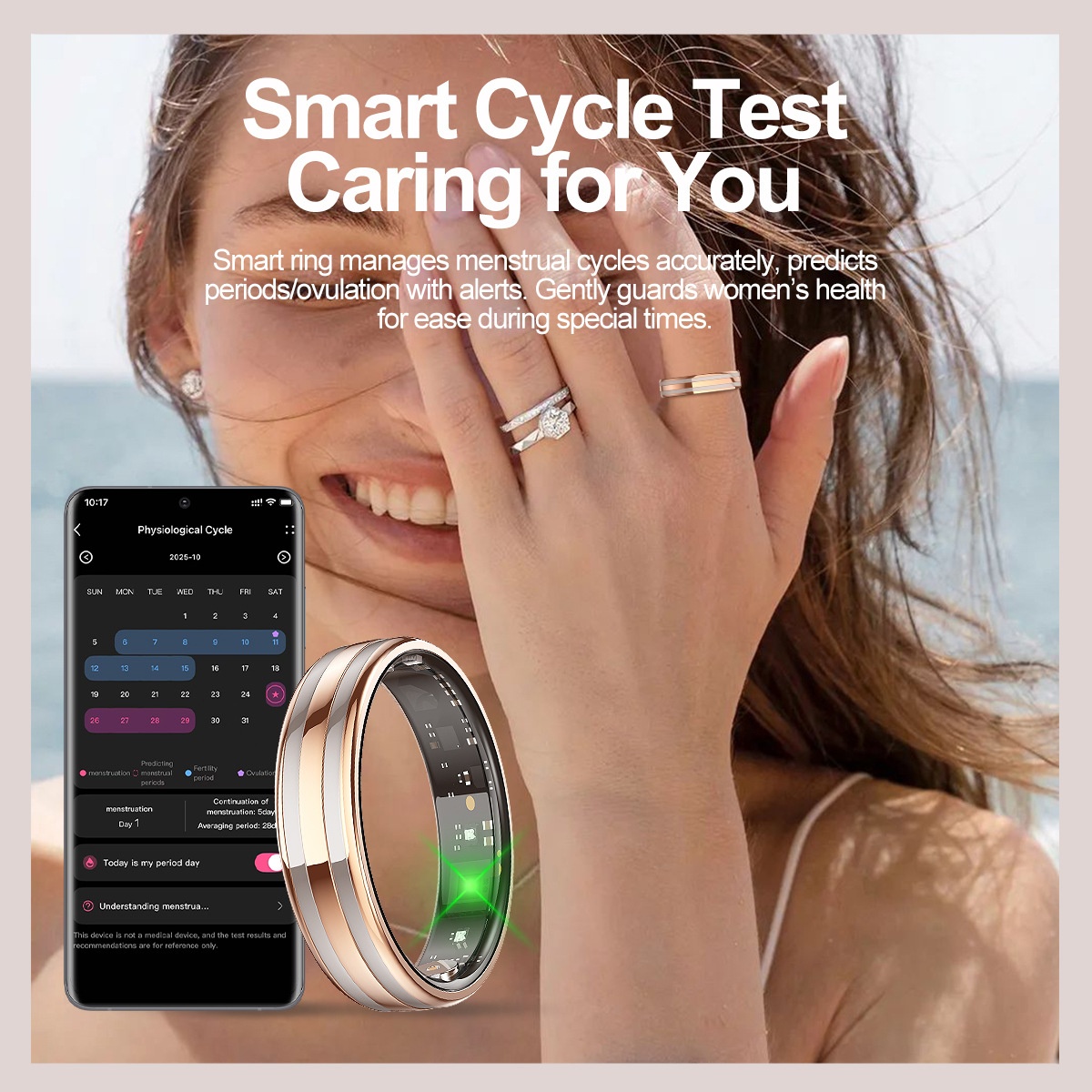 Anello intelligente per il monitoraggio dell'attività fisica | Monitoraggio del sonno e della frequenza cardiaca