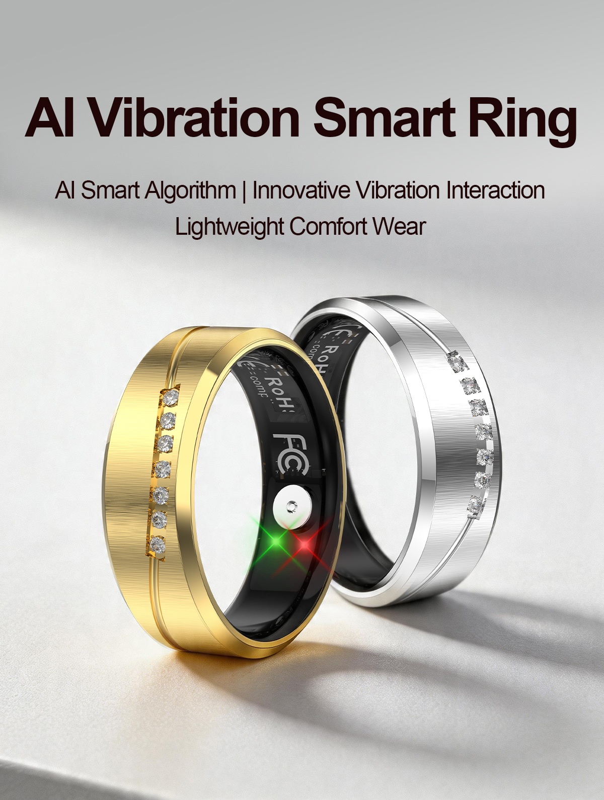 Anello intelligente con vibrazione AI: tracker per la salute con monitoraggio del sonno e della frequenza cardiaca