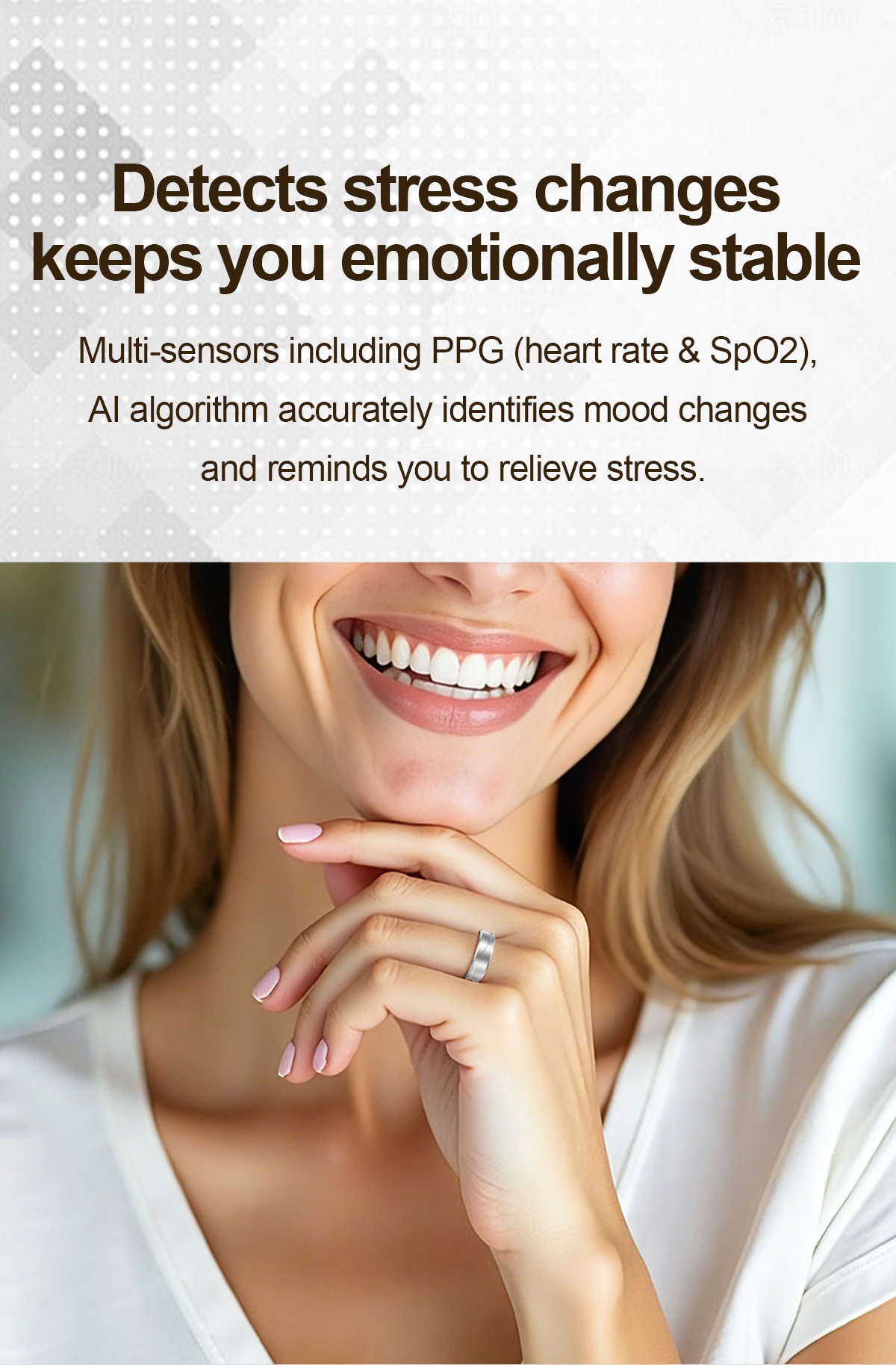 Anello intelligente con vibrazione AI: tracker per la salute con monitoraggio del sonno e della frequenza cardiaca