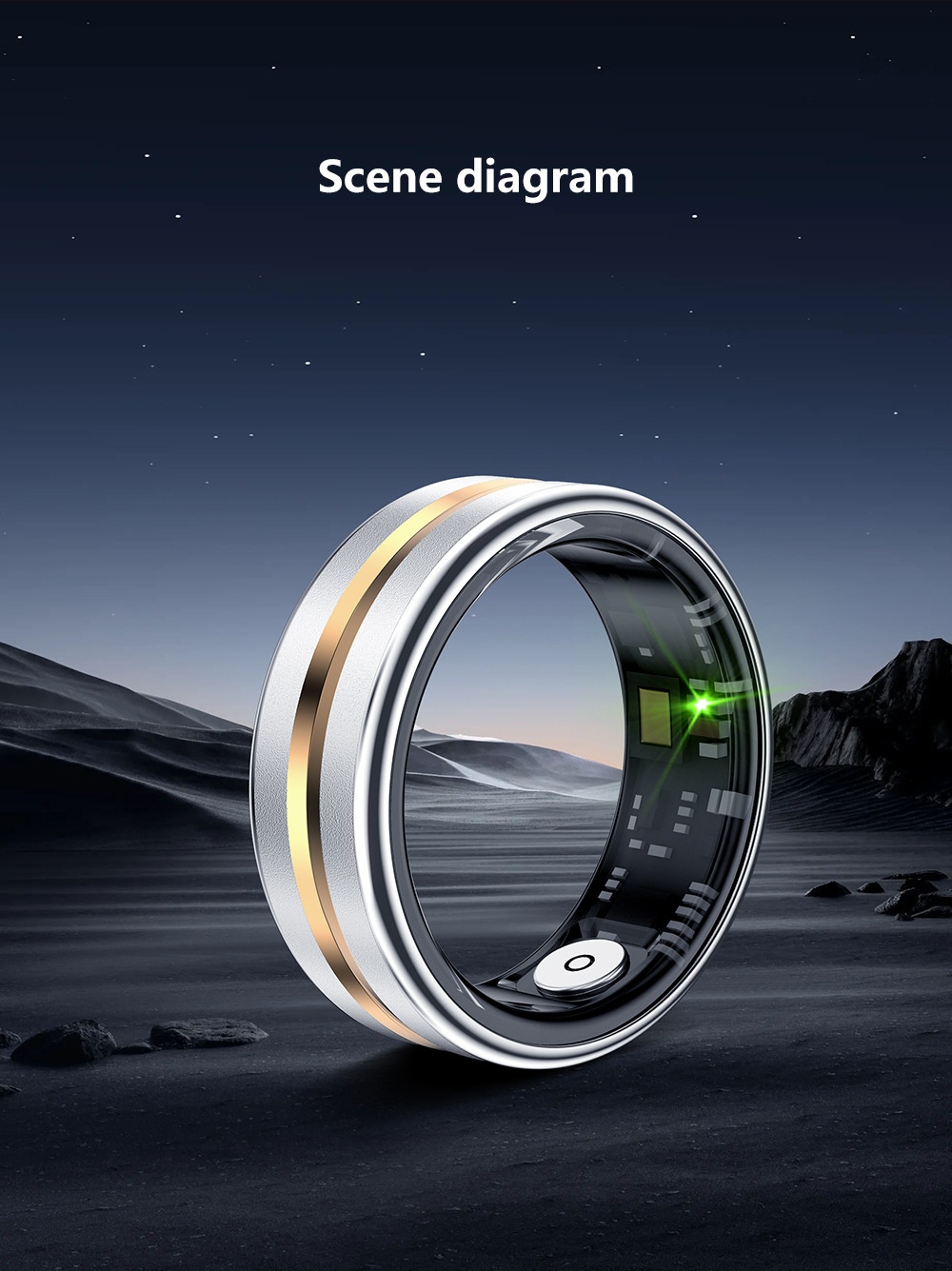 Anello intelligente per il monitoraggio della salute: monitoraggio del sonno, della frequenza cardiaca, della saturazione di ossigeno (SpO2) e dell'attività fisica.