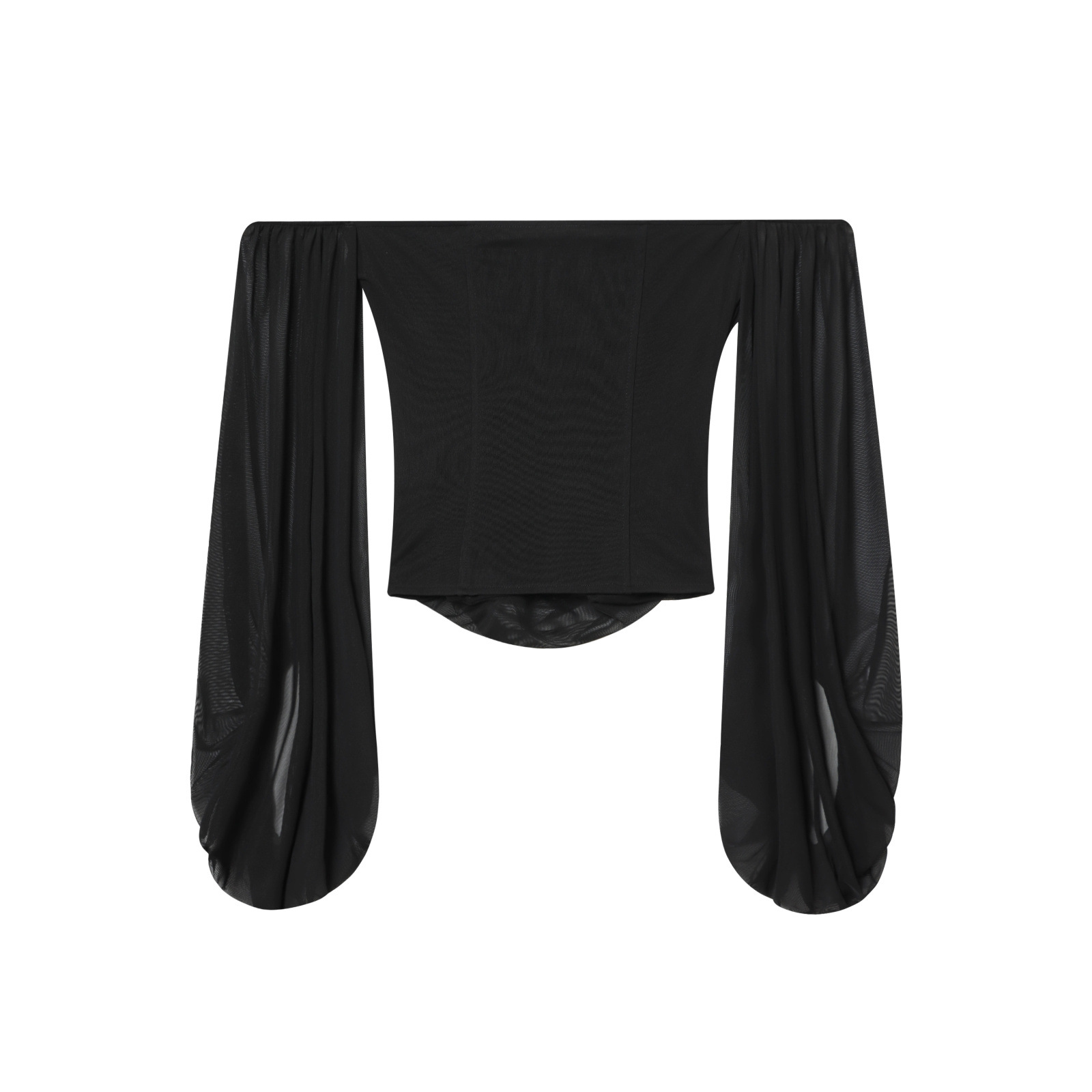 Elegante Damenbluse mit geradem Ausschnitt und drapiertem Oberteil KUN-00044